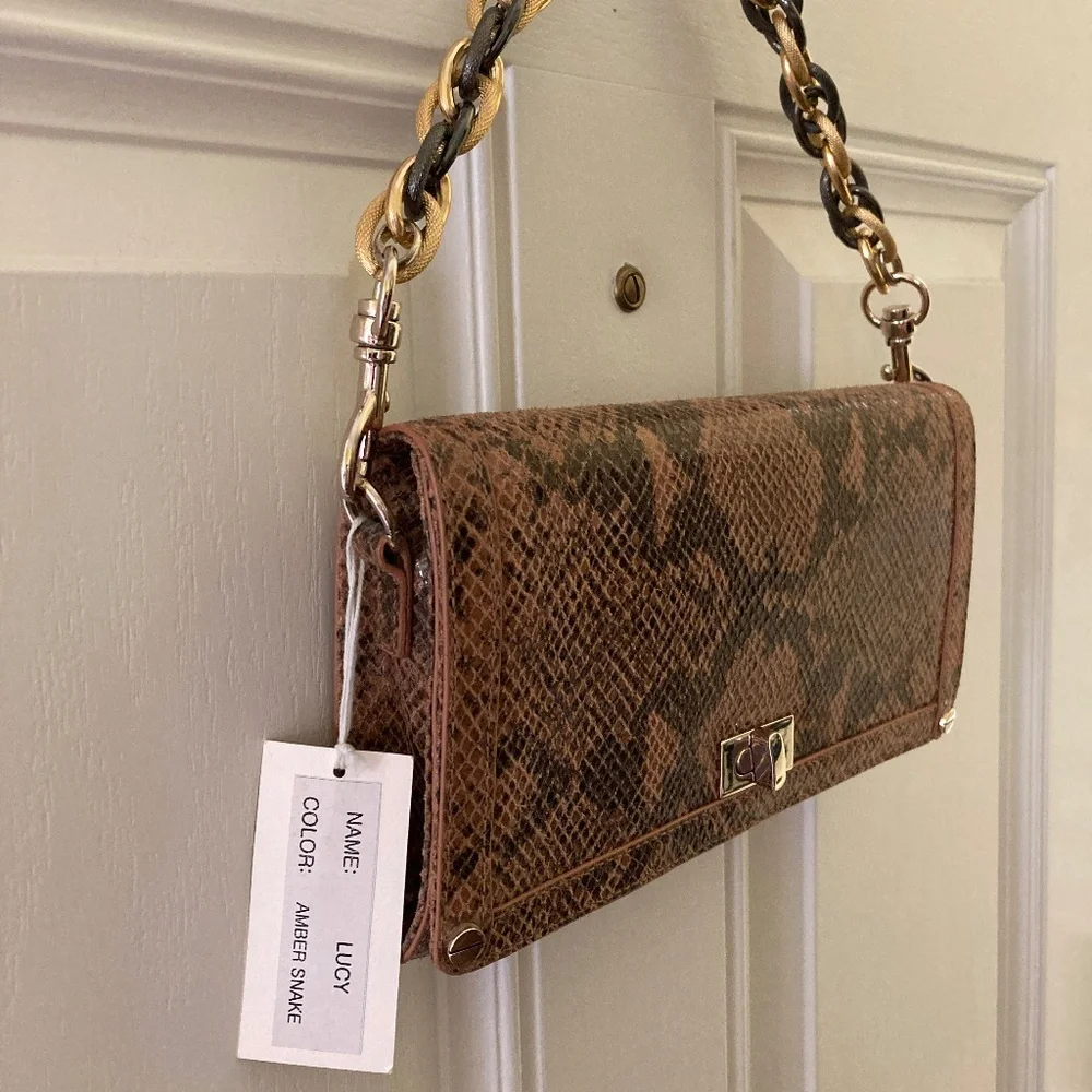 Alexis Hudson Lucy Crossbody Handbag/Amber Snake//NEW/$325 RETAIL!/NEVER USED!